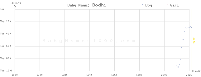 Baby Name Rankings of Bodhi